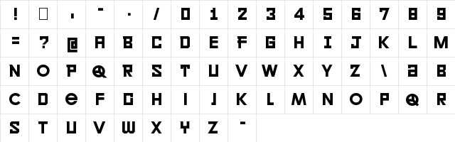 LECO 2014 Regular  glyph index
