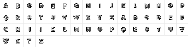 Berger Regular  glyph index