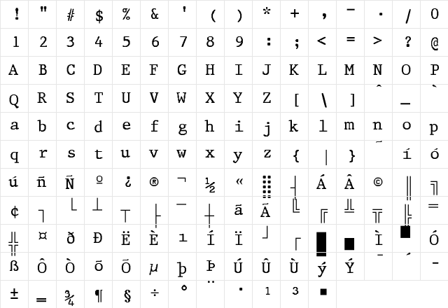 BATTERSEA 1 Regular  glyph index