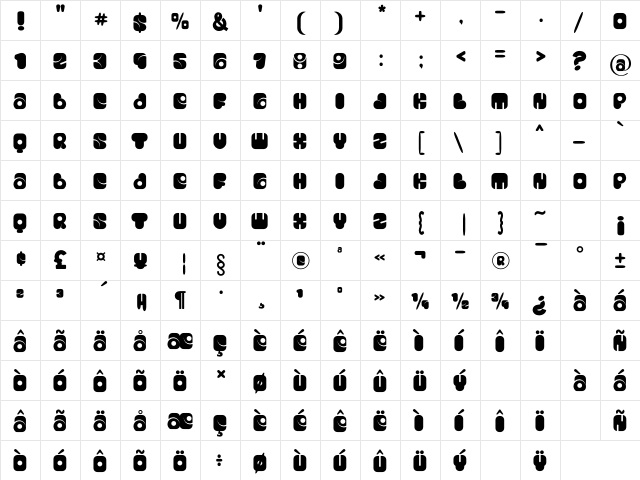 Capsule Robot Regular  glyph index