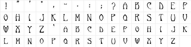 Norumbega!" Regular  glyph index