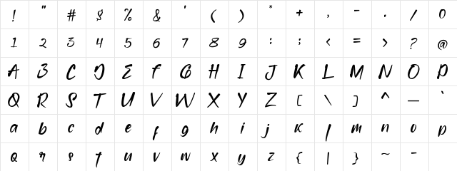 bridamount Regular  glyph index