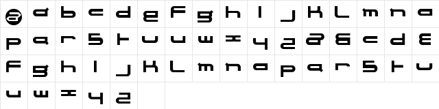 electrance Regular  glyph index