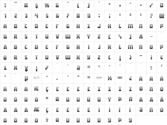 Intergalactic Gradient Regular  glyph index