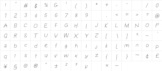Proton SeBdExtIt  glyph index