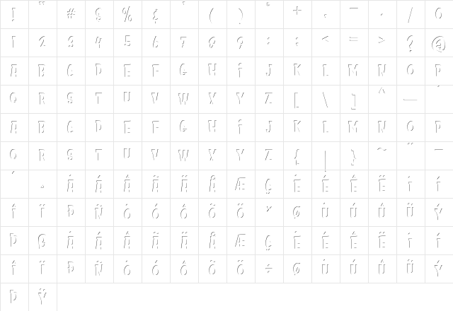 Kids Zone Inner Regular  glyph index