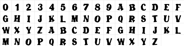 Blatant Regular  glyph index