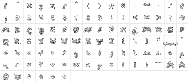 Extravagant Pete 3D Medium  glyph index