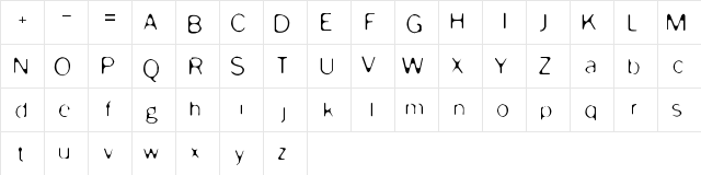 Enervate Regular  glyph index