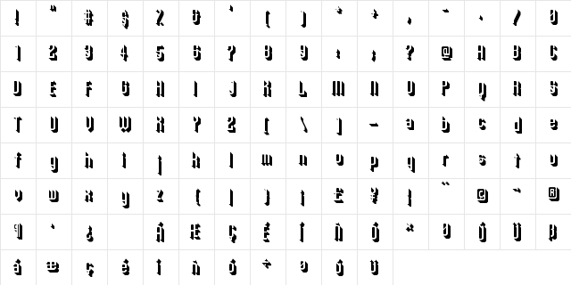 zhadows eYe/FS Regular  glyph index