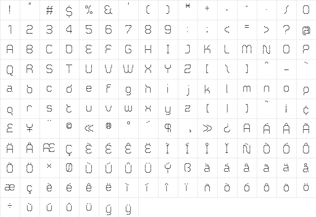 Zero Regular  glyph index