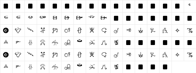 Harpers Normal  glyph index