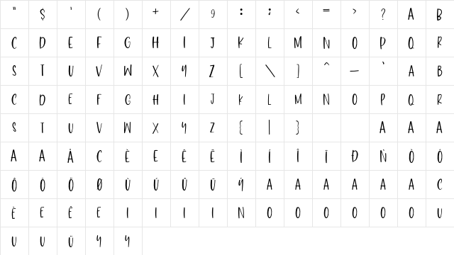 Love Florida Regular  glyph index