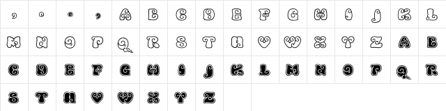 Kingthings Kurllie Regular  glyph index