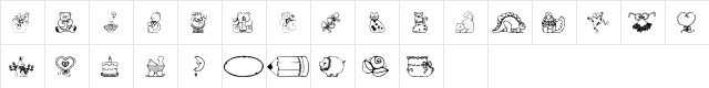 Country Cuties Regular  glyph index