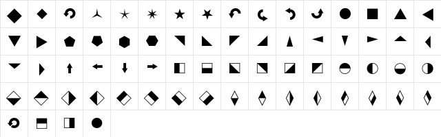 Blickfang Regular  glyph index