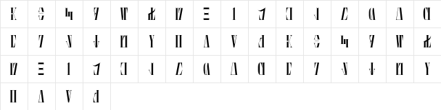 Nirvanabesh Regular  glyph index
