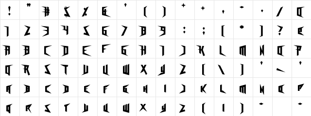 Freestyling Centipede Regular  glyph index