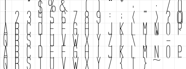 Bologna Sansish Regular  glyph index