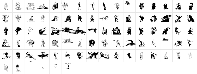 Wonderlanders Regular  glyph index