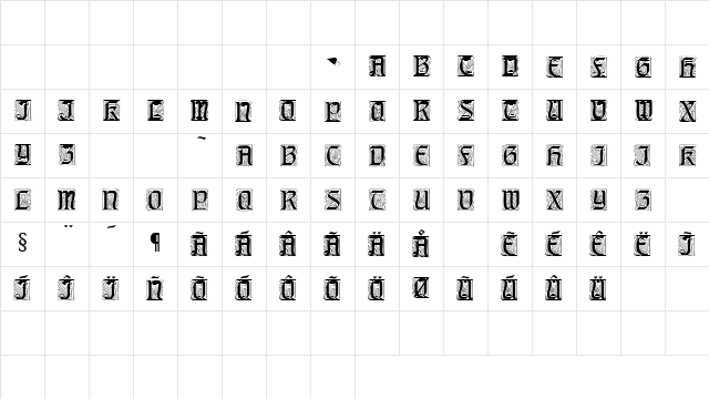 GenioCapsSSK Regular  glyph index