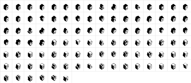 Typobricks-Bold Regular  glyph index