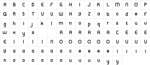 WARINGTONS DEMO Bold  glyph index