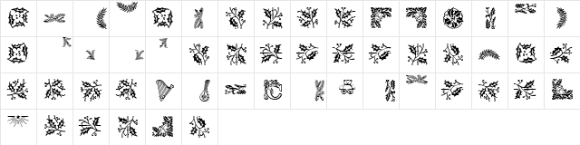 ChristmasMTSix Regular  glyph index