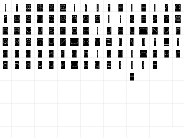 Elementary-Hollow-Inverse Regular  glyph index