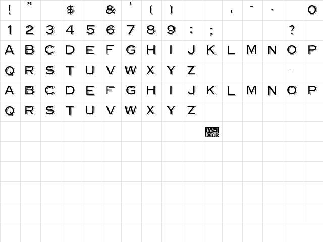VinylCapsHeavy Regular  glyph index