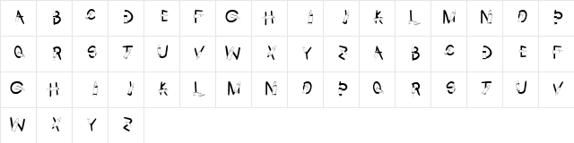 KR Crayons Regular  glyph index