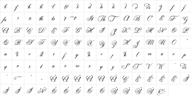 AngliaOlde Enhancements Regular  glyph index