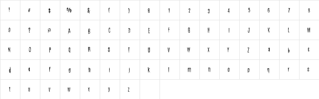 BathinginAcid Regular  glyph index