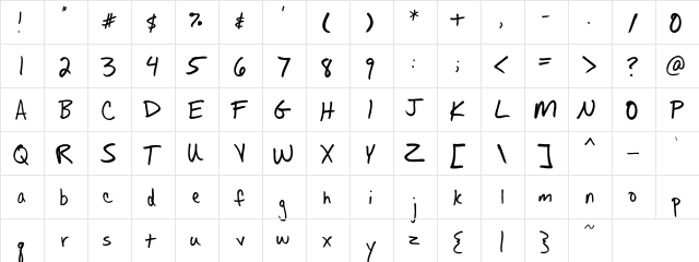 Fh_Allisa Regular  glyph index