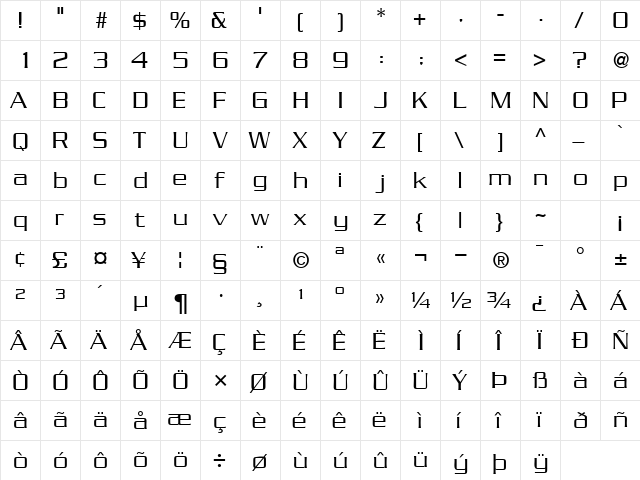 BoostLightSSK Regular  glyph index