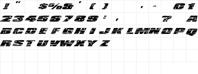 LHF Action Movie Regular  glyph index