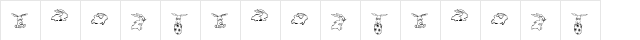 KR Five Bunnies Regular  glyph index