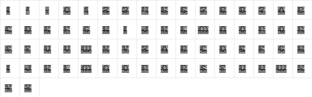 Pinpression Regular  glyph index