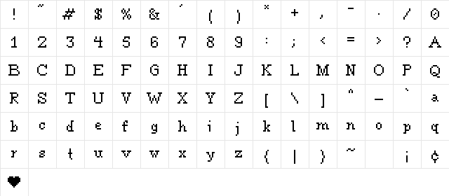 TourDeForce Medium  glyph index
