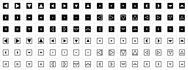 MiniPics DirectionalST  glyph index