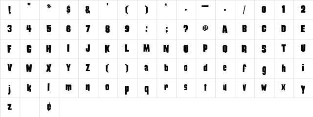 Damaged Goods  glyph index