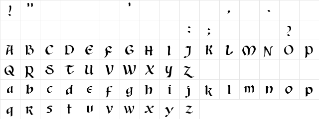 Agloow Regular  glyph index