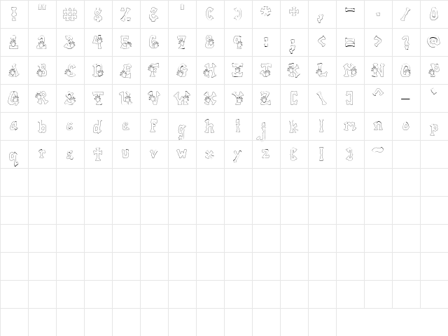 CK Hands On Regular  glyph index