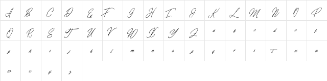 elaineighteen Regular  glyph index