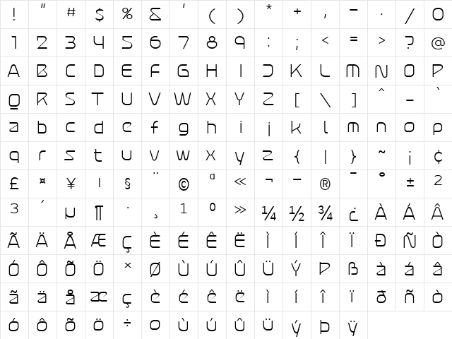 Atures 300 PERSONAL USE ONLY Regular  glyph index