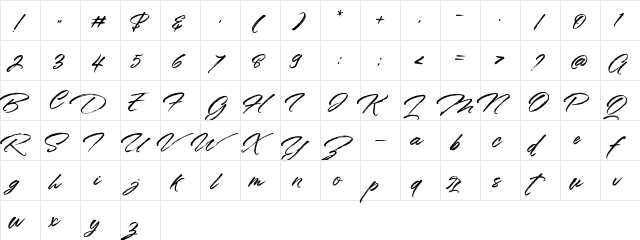 Styledeep Brush Personal Use Regular  glyph index