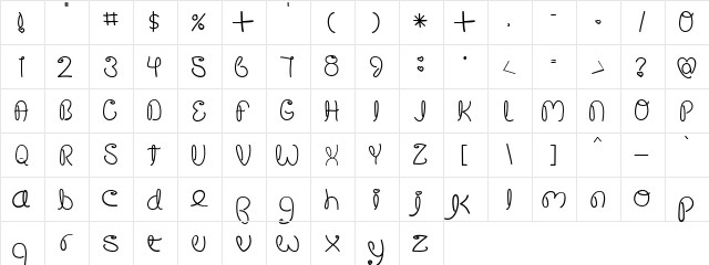 Crushed Out Girl Pen  glyph index