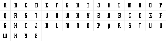 Retro serif Regular  glyph index
