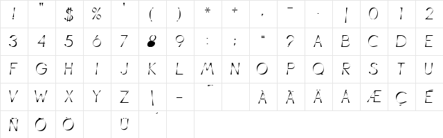 Illusion Regular  glyph index