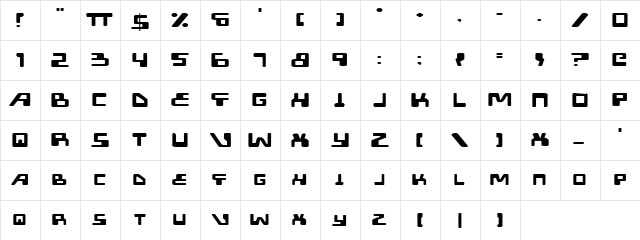 XPED Expanded Expanded  glyph index